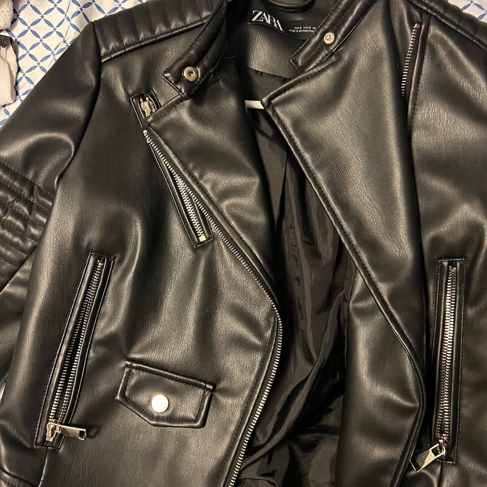 Zara leather biker jacket